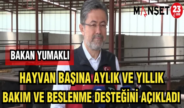 BAKAN YUMAKLI HAYVAN BAŞINA AYLIK VE YILLIK BAKIM VE BESLENME DESTEĞİNİ AÇIKLADI