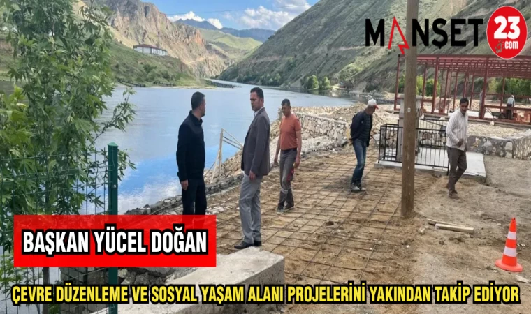BAŞKAN YÜCEL DOĞAN ÇEVRE DÜZENLEME VE SOSYAL YAŞAM ALANI PROJELERİNİ YAKINDAN TAKİP EDİYOR