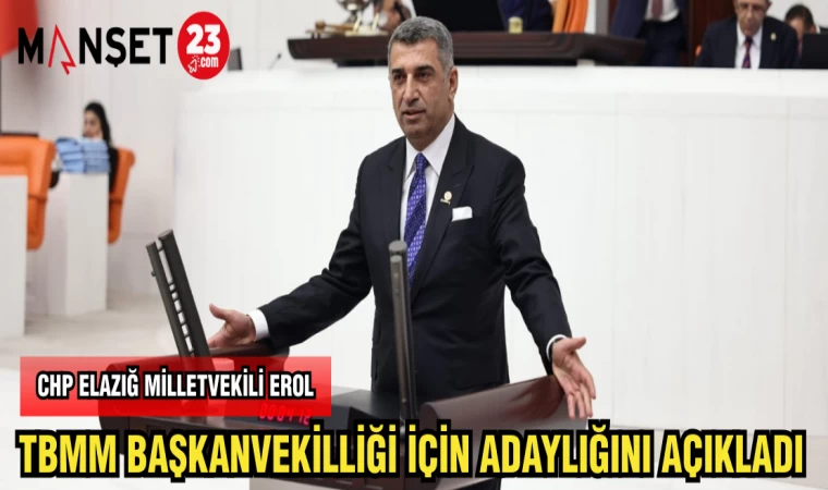 CHP ELAZIĞ MİLLETVEKİLİ EROL TBMM BAŞKANVEKİLLİĞİ İÇİN ADAYLIĞINI AÇIKLADI
