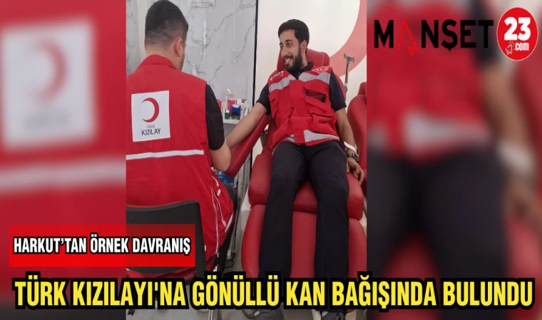 HARKUT'TAN ÖRNEK DAVRANIŞ TÜRK KIZILAYI'NA GÖNÜLLÜ KAN BAĞIŞINDA BULUNDU