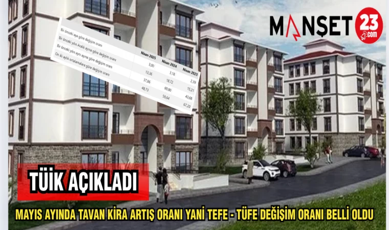 MAYIS AYINDA TAVAN KİRA ARTIŞ ORANI YANİ TEFE - TÜFE DEĞİŞİM ORANI BELLİ OLDU