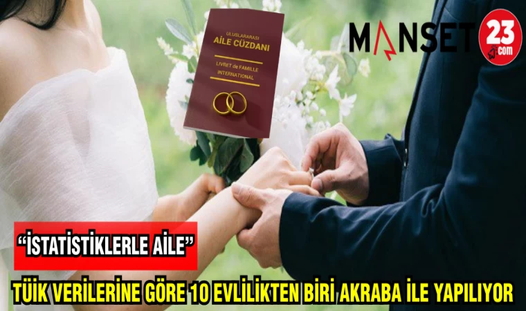 TÜİK VERİLERİNE GÖRE 10 EVLİLİKTEN BİRİ AKRABA İLE YAPILIYOR