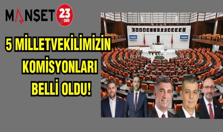 5 MİLLETVEKİLİMİZİN KOMİSYONLARI BELLİ OLDU