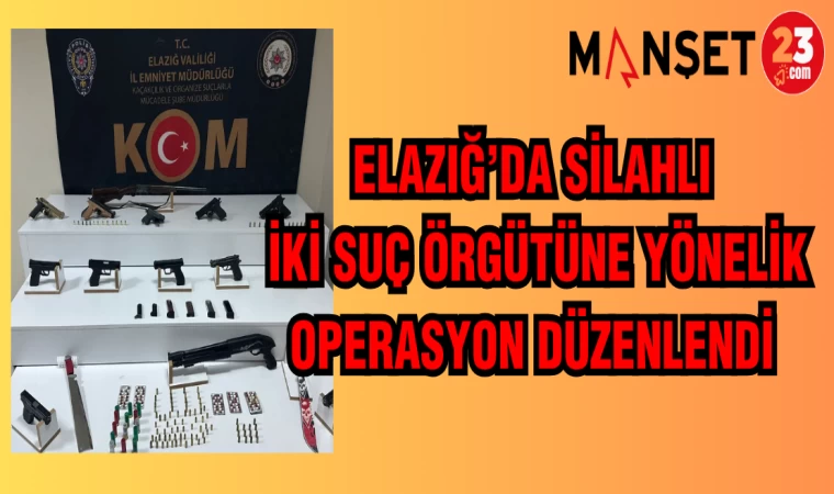 ELAZIĞ'DA SİLAHLI İKİ SUÇ ÖRGÜTÜNE YÖNELİK OPERASYON DÜZENLENDİ