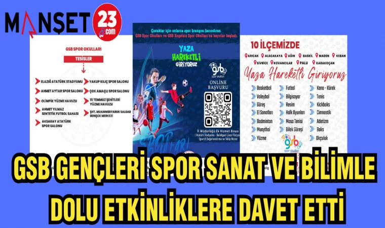 GSB GENÇLERİ SPOR SANAT VE BİLİMLE DOLU ETKİNLİKLERE DAVET ETTİ