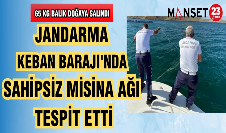 JANDARMA KEBAN BARAJI'NDA SAHİPSİZ MİSİNA AĞI TESPİT ETTİ