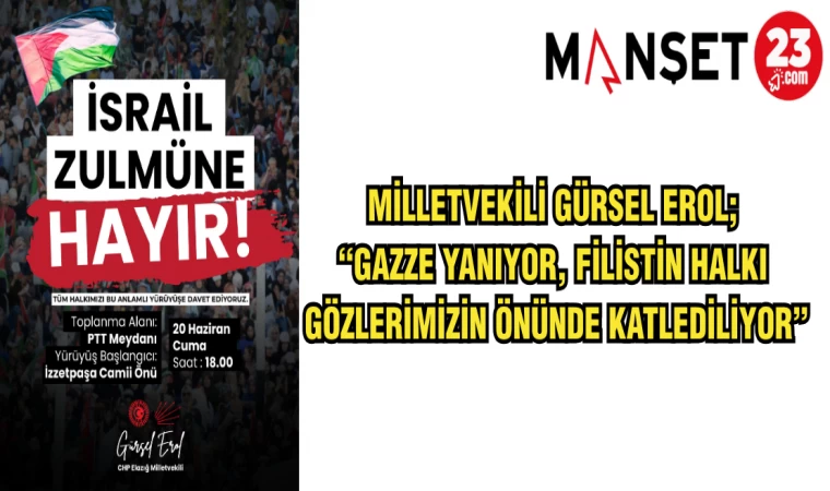MİLLETVEKİLİ EROL: GAZZE YANIYOR, FİLİSTİN HALKI GÖZLERİMİZİN ÖNÜNDE KATLEDİLİYOR