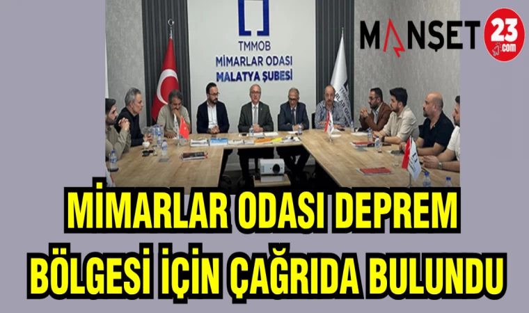 MİMARLAR ODASI DEPREM BÖLGESİ İÇİN ÇAĞRIDA BULUNDU