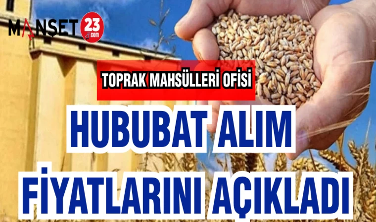 TOPRAK MAHSULLERİ OFİSİ HUBUBAT ALIM FİYATLARINI AÇIKLADI