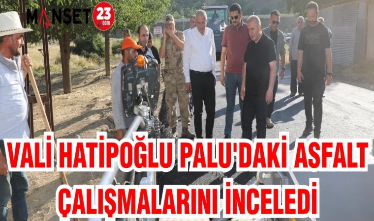 VALİ HATİPOĞLU PALU'DAKİ ASFALT ÇALIŞMALARINI İNCELEDİ