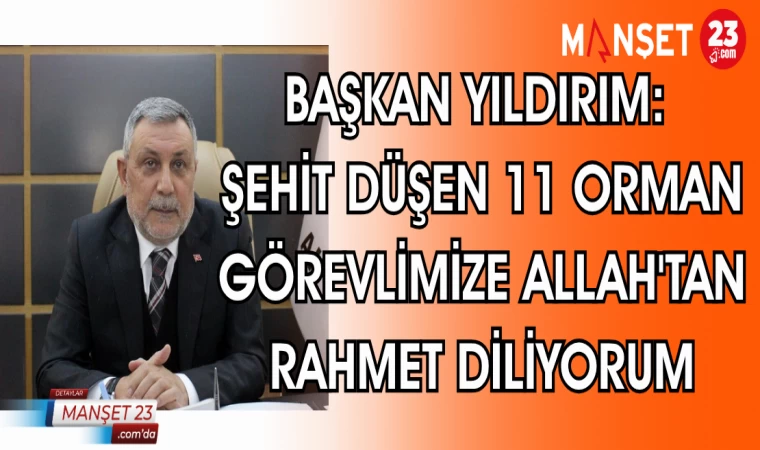 BAŞKAN YILDIRIM: ŞEHİT DÜŞEN 11 ORMAN GÖREVLİMİZE ALLAH'TAN RAHMET DİLİYORUM