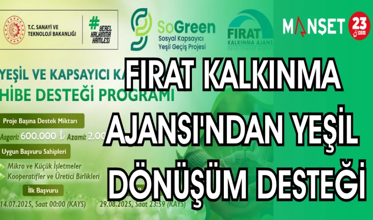 FIRAT KALKINMA AJANSI'NDAN YEŞİL DÖNÜŞÜM DESTEĞİ