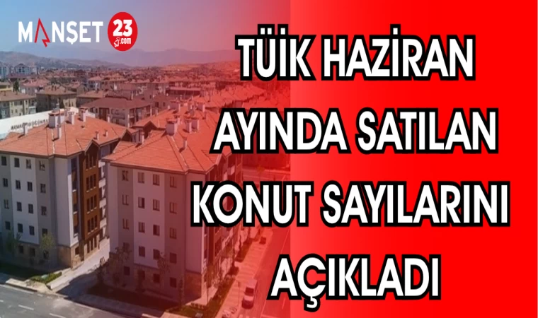 TÜİK HAZİRAN AYINDA SATILAN KONUT SAYILARINI AÇIKLADI
