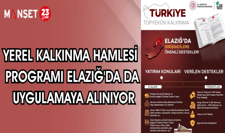 YEREL KALKINMA HAMLESİ PROGRAMI ELAZIĞ'DA DA UYGULAMAYA ALINIYOR