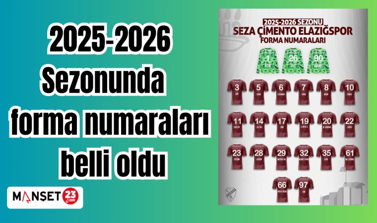 2025-2026 Sezonunda forma numaraları belli oldu
