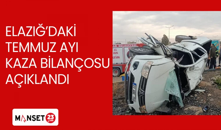 Elazığ’da temmuz ayı kaza bilançosu açıklandı
