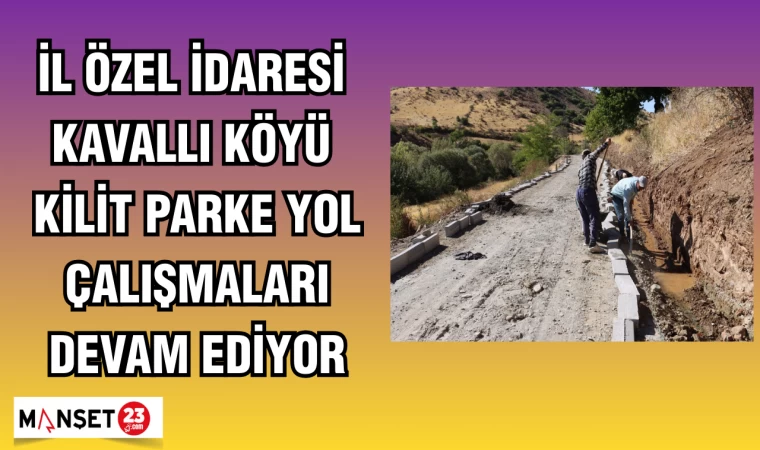 İL ÖZEL İDARESİ KAVALLI KÖYÜ KİLİT PARKE YOL ÇALIŞMALARI DEVAM EDİYOR