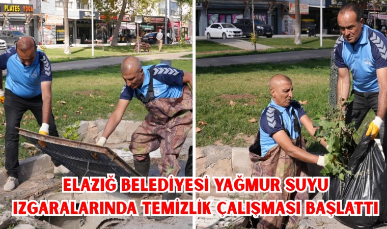Elazığ Belediyesi Yağmur Suyu Izgaralarında Temizlik Çalışması Başlattı