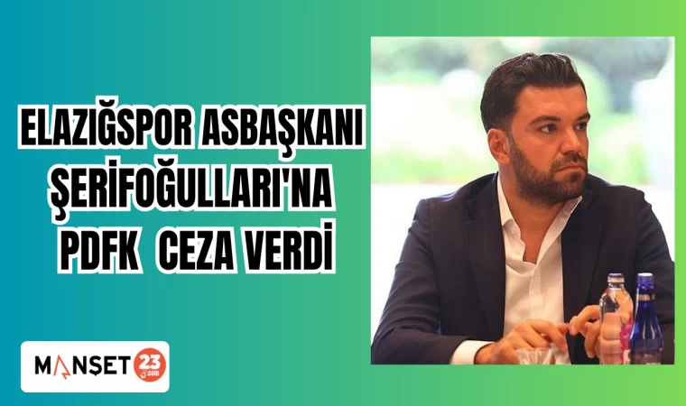 ELAZIĞSPOR ASBAŞKANI ŞERİFOĞULLARI'NA PDFK CEZA VERDİ