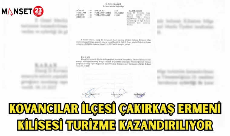Kovancılar ilçesi Çakırkaş Ermeni Kilisesi Turizme Kazandırılıyor!