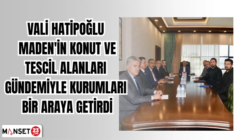 Vali Hatipoğlu Maden'in Konut ve Tescil Alanları gündemiyle kurumları bir araya getirdi.