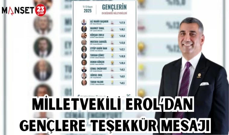 MİLLETVEKİLİ EROL'DAN GENÇLERE TEŞEKKÜR MESAJI