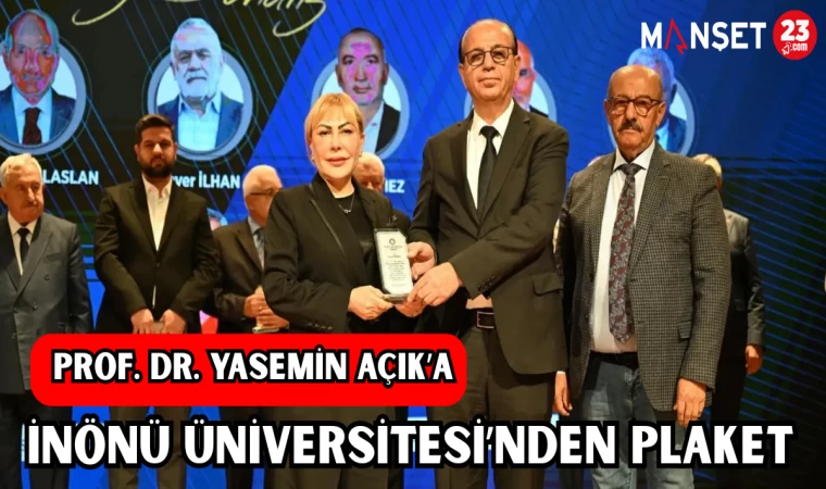 Prof. Dr. Yasemin Açık’a İnönü Üniversitesi’nden plaket