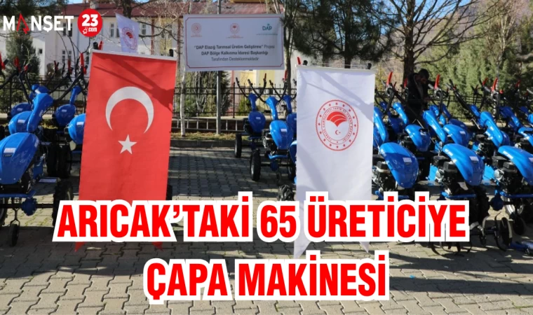 Arıcak’taki 65 üreticiye çapa makinesi