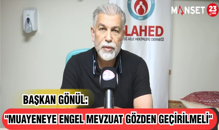 BAŞKAN GÖNÜL: "MUAYENEYE ENGEL MEVZUAT GÖZDEN GEÇİRİLMELİ"