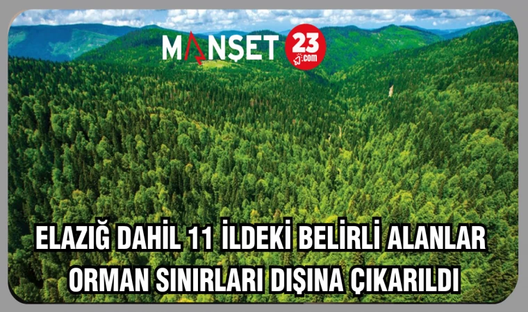 Elazığ Dahil 11 İldeki belirli alanlar orman sınırları dışına çıkarıldı