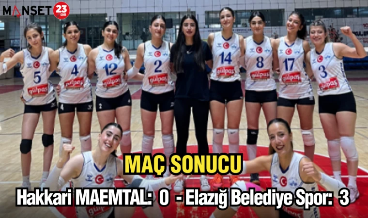 Hakkari MAEMTAL: 0 – Elazığ Belediye Spor: 3 MAÇ SONUCU