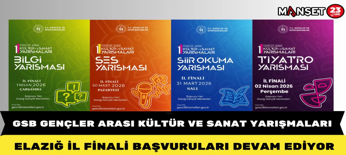 GSB Gençler Arası Kültür ve Sanat Yarışmaları Elazığ İl Finali Başvuruları Devam Ediyor