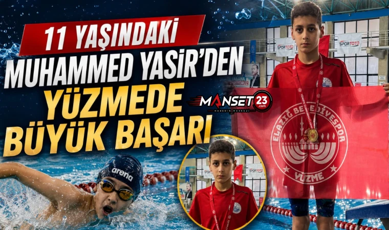 11 Yaşındaki Muhammed Yasir’den Yüzmede Büyük Başarı