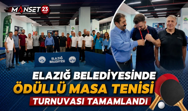 Elazığ Belediyesinde Ödüllü Masa Tenisi Turnuvası Tamamlandı