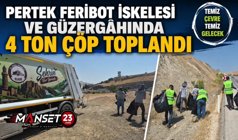 Pertek Feribot İskelesi ve Güzergâhında 4 Ton Çöp Toplandı