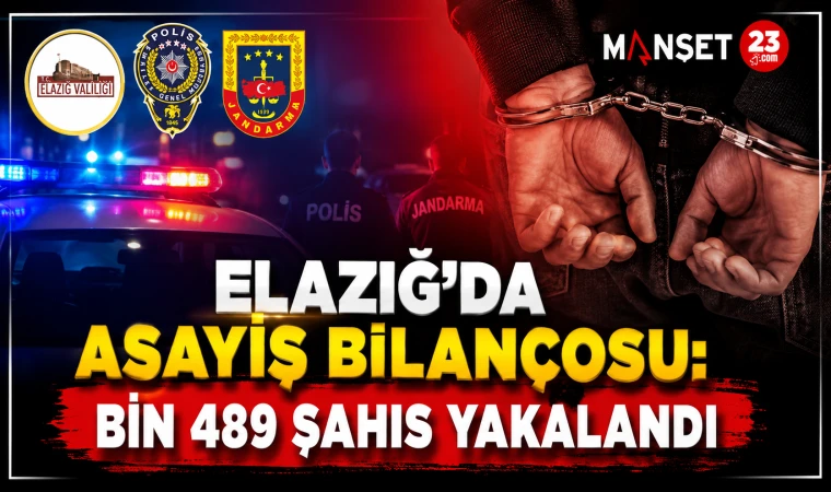 Elazığ’da Asayiş Bilançosu: Bin 489 Şahıs Yakalandı