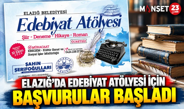 Elazığ’da Edebiyat Atölyesi İçin Başvurular Başladı