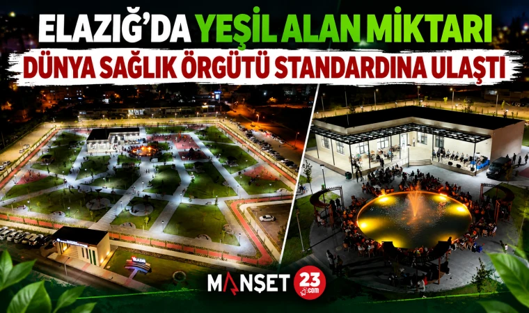 Elazığ’da Yeşil Alan Miktarı Dünya Sağlık Örgütü Standardına Ulaştı