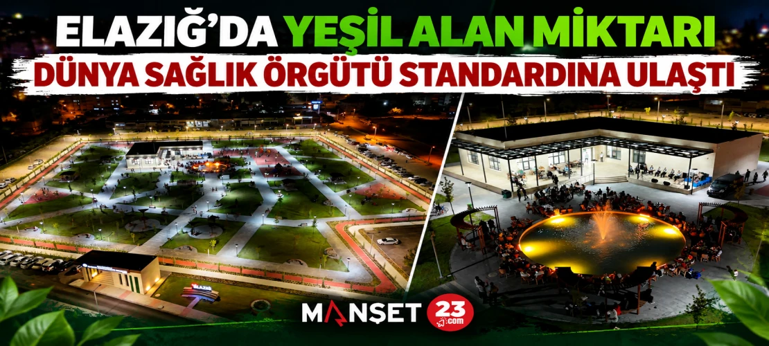 Elazığ’da Yeşil Alan Miktarı Dünya Sağlık Örgütü Standardına Ulaştı