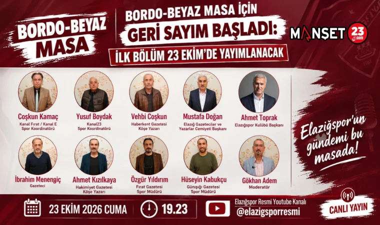 BORDO-BEYAZ MASA İÇİN GERİ SAYIM BAŞLADI: İLK BÖLÜM 23 EKİM’DE YAYIMLANACAK