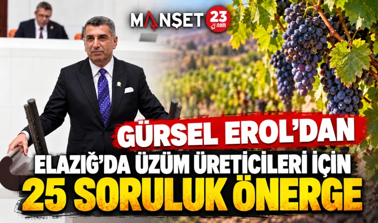 GÜRSEL EROL’DAN ELAZIĞ’DA ÜZÜM ÜRETİCİLERİ İÇİN 25 SORULUK ÖNERGE
