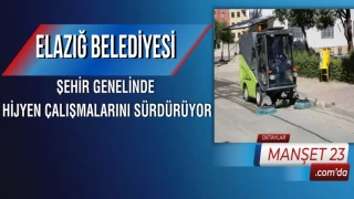 Elazığ Belediyesi Şehir Genelinde Hijyen Çalışmalarını Sürdürüyor