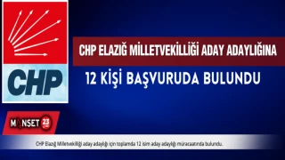 CHP Elazığ Milletvekilliği Aday Adaylığına 12 Kişi Başvuruda Bulundu
