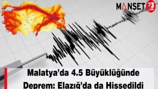 Malatya’da 4.5 Büyüklüğünde Deprem: Elazığ’da da Hissedildi