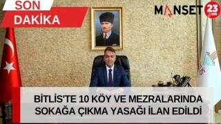 Bitlis'te 10 köy ve mezralarında sokağa çıkma yasağı ilan edildi