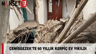 Çemişgezek'te 60 Yıllık Kerpiç Ev Yıkıldı