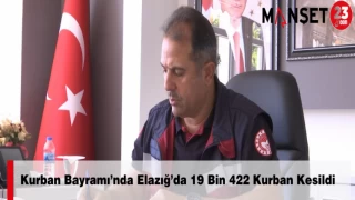 Kurban Bayramı’nda Elazığ’da 19 Bin 422 Kurban Kesildi