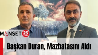 Başkan Duran, Mazbatasını Aldı