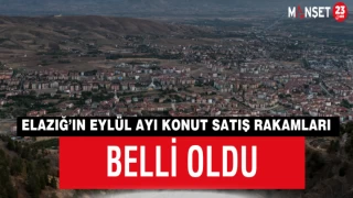 Elazığ’ın Eylül Ayı Konut Satış Rakamları Belli Oldu