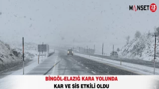 Bingöl-Elazığ Kara Yolunda Kar ve Sis Etkili Oldu